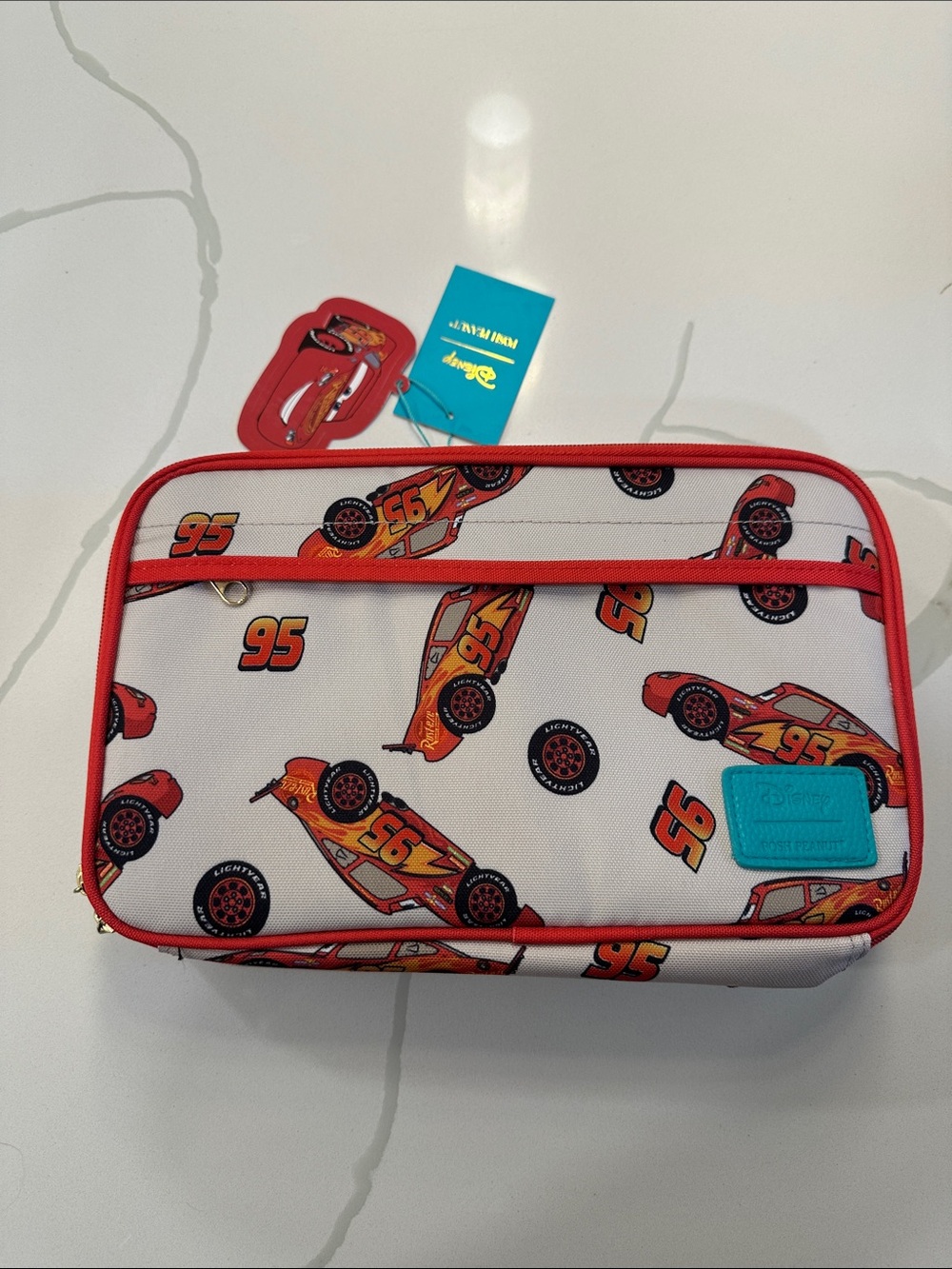 NWT Posh Peanut Disney Pixar cars lightning McQueen lunch bag tote 🏁🏎️❤️